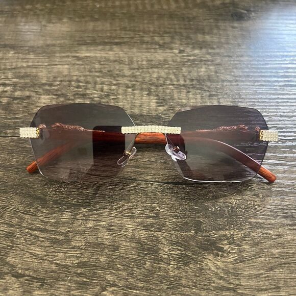 Fashion Trend Sunglasses Rimless Luxury Sunglasses Driving Travel Glasses Leopar - Picture 6 of 9